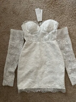 Reception Dress Bridal Gown White Size 4 thumbnail 3