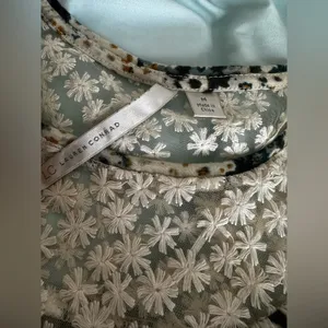 LC Lauren Conrad Top with Daisy White Lace Yoke. Mini Floral Print. Soft, Flowy. thumbnail 7