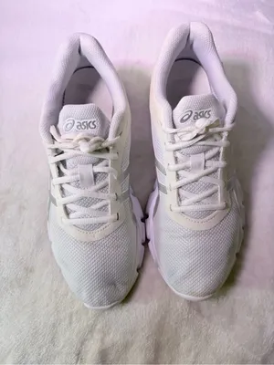ASICS White Athletic Running Shoe with Gray Logo thumbnail 4