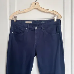 AG Adriano Goldschmied • The Stilt Cigarette Leg Jean sateen navy blue slim skinny pants thumbnail 5