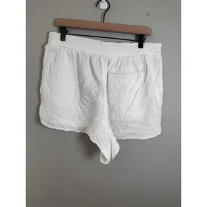 Aerie Womens XL White Cotton Gauze Smocked Waist Beach Summer Shorts Relaxed Fit thumbnail 3