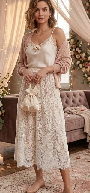 Wilfred Aritzia Lace White Lined Sheer Bohemian Maxi Skirt thumbnail 1