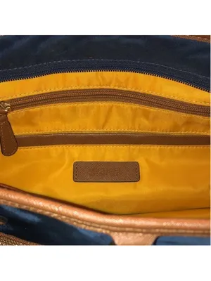 Michael Kors Navy Blue & Brown Nylon Polyester Purse Shoulder Bag Handbag thumbnail 12