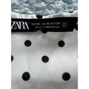NWT Zara Polka Dot Dress Black White Women's XS Coastal Cocktail Beach Grandma thumbnail 12