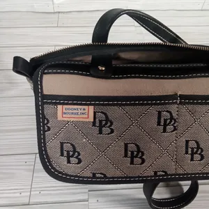 Dooney n Bourke vintage shoulder canvas leather purse black thumbnail 7