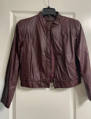 Fidelity Vintage Oxblood Leather Zip-Front Jacket thumbnail 1