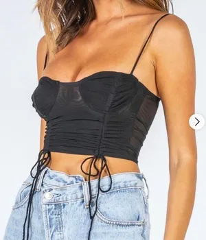 Princess Polly Black Crop Top thumbnail 1
