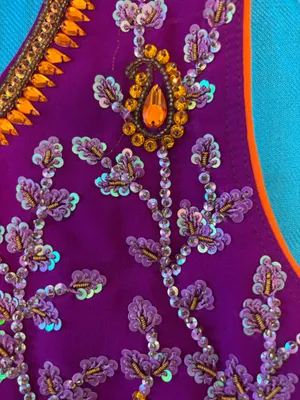 Sleeveless gemstone & appliqué top Purple thumbnail 3