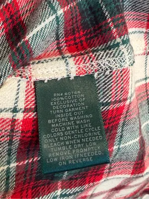 Ralph Lauren Plaid Flannel Sleep Shirt Medium Red Green Gold thumbnail 5