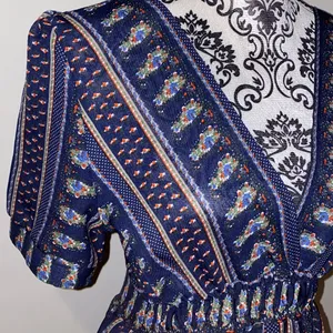 Bohemian Floral Maxi Boho V-Neck Boutique Dress Size Small thumbnail 4