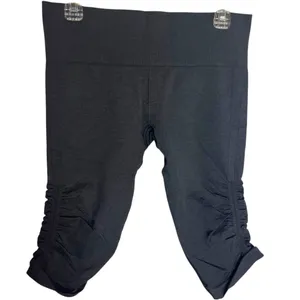 Lululemon Women's 10 In The Flow Crop Leggings Solid Charcoal‎ Scrunch Yoga thumbnail 1