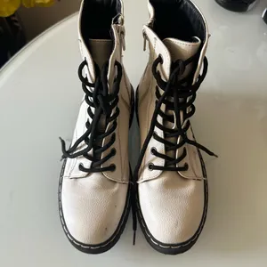 Sincerely Jules White and Black Combat Boots thumbnail 2