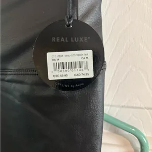 Aerie NWT Black Faux Leather Women’s Leggings thumbnail 2