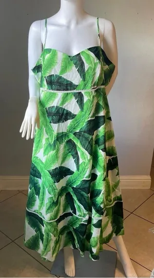 Plus Size Tropical Leaf design Babydoll Dress Size 2x New with tags thumbnail 1