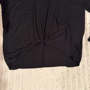 LOFT Womens Small Black V-Neck Twist Front Knot Long Sleeve Knit Top High Low thumbnail 3