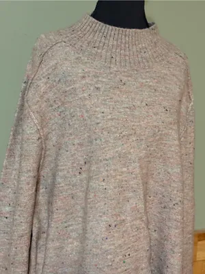 LOFT Women’s Speckled Confetti Crewneck Sweater in Light Pink size XL NWT thumbnail 2