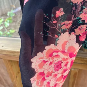 Cue Women's Black Colorful Floral Georgette Tie Neck Blouse Size 14 thumbnail 8