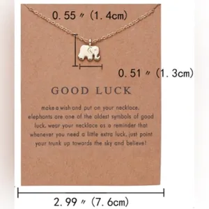 Good Luck Elephant Indie Boho Gold Charm Necklace thumbnail 4