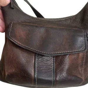 Vintage Fossil Messenger Bag, Crossbody Bag~ Dark Brown Leather STRAP HAS‎ wear thumbnail 3