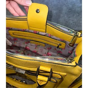 Betsey Johnson Satchel Crossbody Yellow Bag Shoulder Purse thumbnail 9