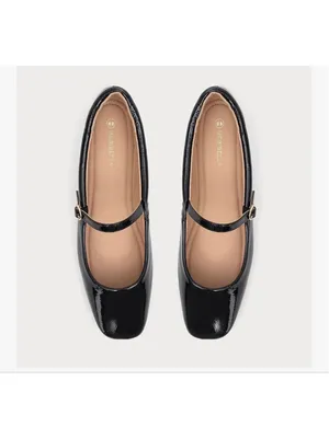 NEW Black Patent Mary Jane Flats Round Toe Ankle Strap Buckle Ballet Flats 9 thumbnail 6
