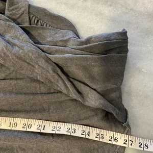 We The Free Free People Size M Gray Rush Hour Peasant Blouse Raw Hem Linen Long Sleeve thumbnail 12