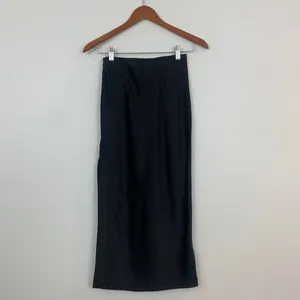 Urban Outfitters Women's XS Black High Waisted Midi Skirt Side Zip Grunge Office thumbnail 4