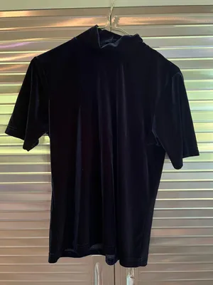 Vintage Navy Velvet Shirt thumbnail 1