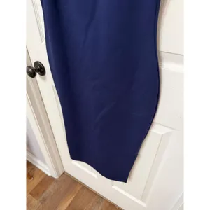Lulus Navy Blue Bodycon Dress Square‎ Neck Side Slit Cocktail Wedding Guest thumbnail 4