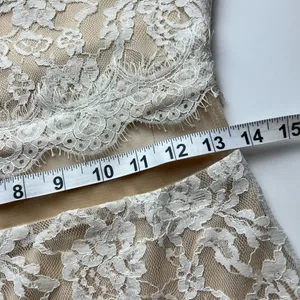 White Lace Mini Dress Mesh Illusion Sheer Small thumbnail 6