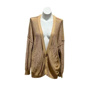 Free People Women's Beige Oversized Cardigan Sweater Size S thumbnail 3