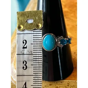 Sleeping Beauty Turquoise Blue Apatite Sterling Silver Ring Size 10 thumbnail 7