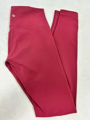 lululemon athletica High-Rise Burgundy Workout Leggings Size 4 thumbnail 1