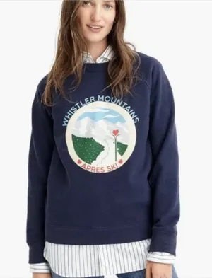 J. Crew Whistler Mountains Apres Ski Crewneck Sweatshirt XS thumbnail 1