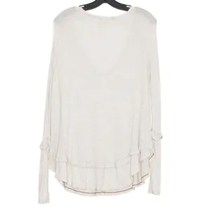 We The Free People Laguna Thermal Top Oversized High Low Boho Cottagecore Sand S thumbnail 2