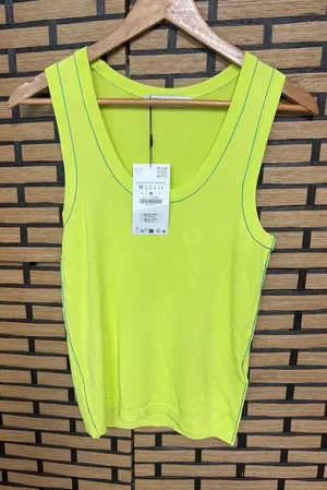 Zara lime green tank top size medium thumbnail 1
