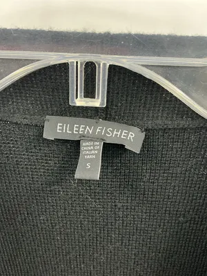 Merino wool Eileen Fisher Black Open-Front Draped Jacket 1179 thumbnail 3