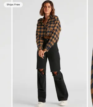NWT Windsor cropped flannel thumbnail 2