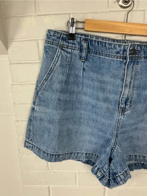 American Eagle Cotton Denim Mom Shorts Plus Size 16 thumbnail 5