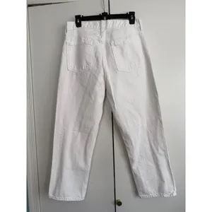 Old‎ Navy High-Rise Slouchy Straight Jeans White Cotton Denim Size 8 thumbnail 3