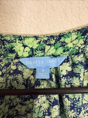 Draper James Green Floral Ruffle Sleeve Smocked Blouse thumbnail 2