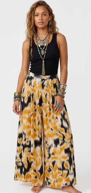 NWT Free People Bali Wild Child Pleated Pants Sz M thumbnail 1