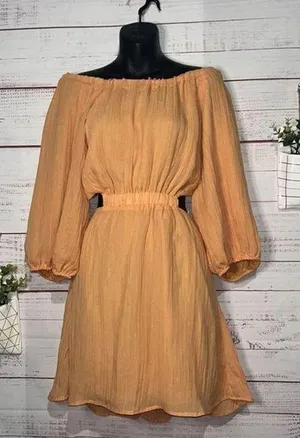 VICI |Orange Kaiga Backless Plisse Dress | Small thumbnail 5