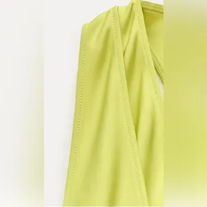 NWT Zara Lime Green Asymmetrical Midi Dress Bloggers Faves thumbnail 7