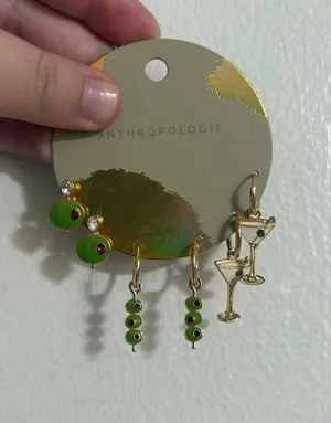 Anthropologie Martini Festive Icon Earrings thumbnail 1