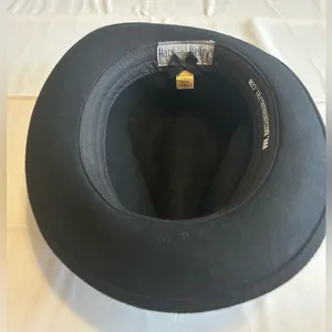 NWT Hats in the Belfry Belfry Bartolo Black Merino Wool Felt Fedora Hat Size XL thumbnail 8