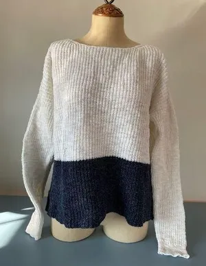 Madewell womens ribbed knit color block sweater size L thumbnail 1