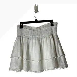 Apiece Apart‎ Skirt Women Medium White Cotton Analisa A Line Mini Pom Pom Tiered thumbnail 2