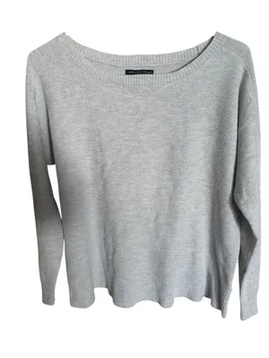 American Eagle Cream Knit Sweater Soft Lightweight Crewneck Casual Minimalist thumbnail 1