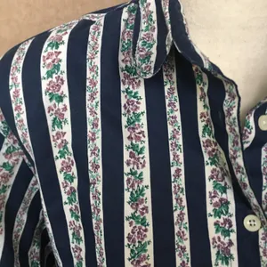 Cherokee Vintage 90s Western Style Floral Stripe Button Up Shirt Blue Purple M thumbnail 9